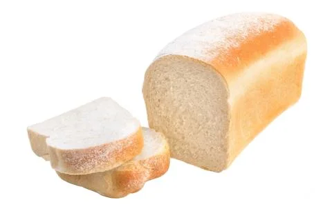 Sliced white bread. Isolated on white background Stock Photos
