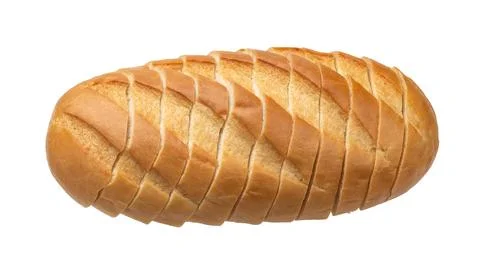 Sliced white bread isolated on white background Stock Photos