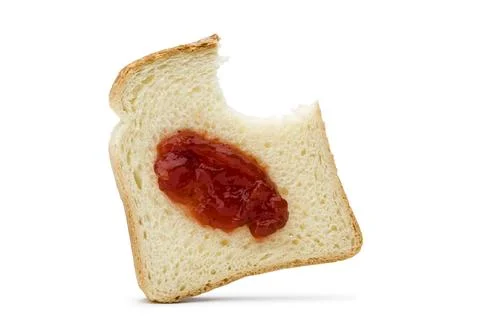 Sliced white bread with jam Stock Photos