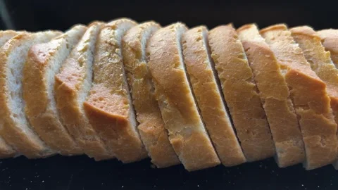 Sliced White Bread, Slider Shot Stock Footage 262539061