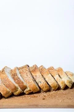 Sliced white bread on a white background Stock Photos