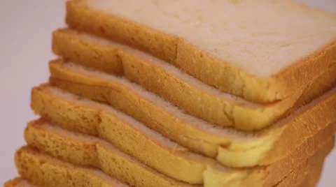Sliced white wheat bread Stock Footage 57317223