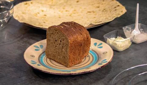 Sliced whole grain bread Stock Photos