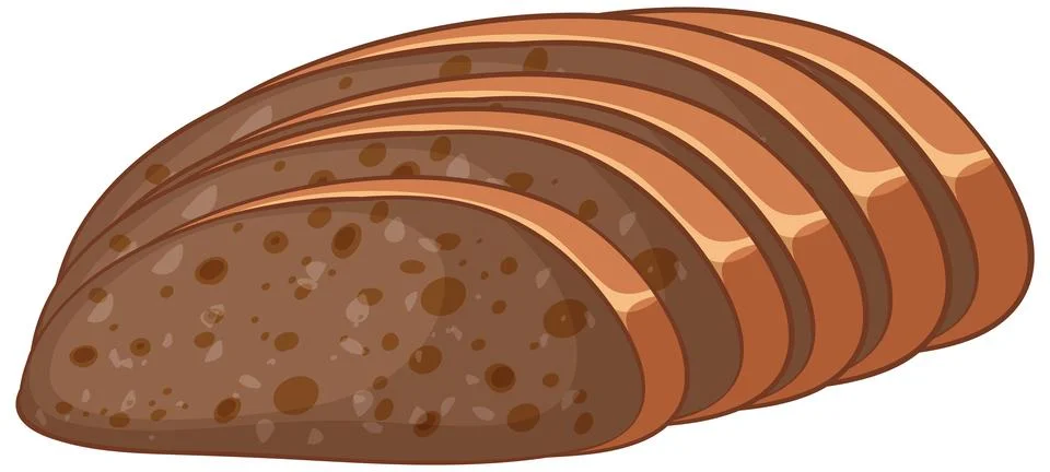 Sliced Whole Grain Bread Vector Illustration Illustrazione stock