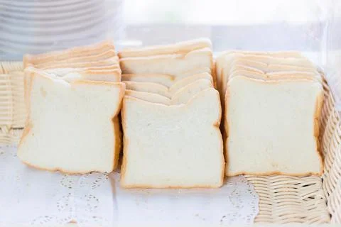 Sliced whole wheat bread breakfast Stock Photos