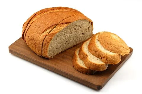 Sliced whole wheat bread isolated on white background Stock Photos