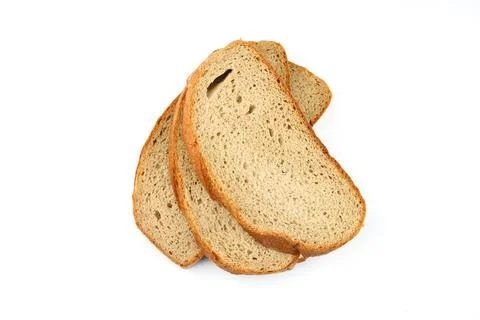 Sliced whole wheat bread isolated on white background Stock Photos