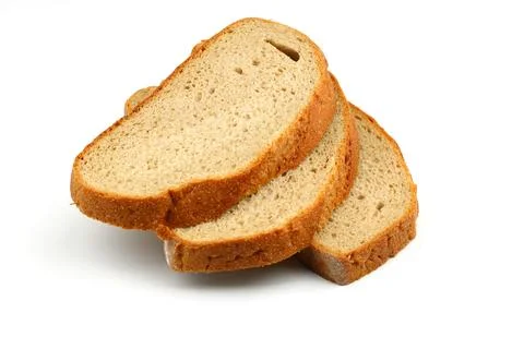 Sliced whole wheat bread isolated on white background Stock Photos