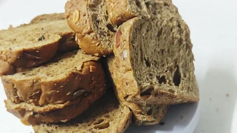 Sliced whole wheat multigrain bread. Stock Footage 339988140