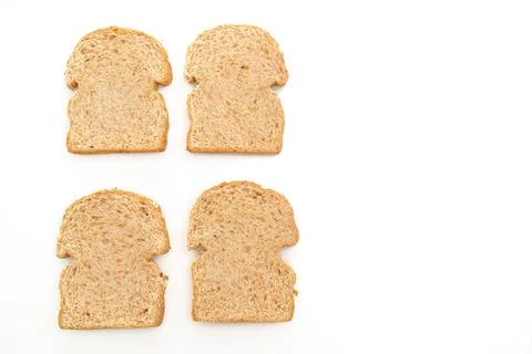 Sliced wholegrain bread on white Stock Photos