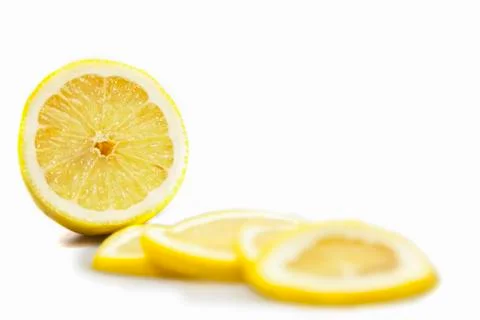 Sliced Yellow Lemon Stock Photos