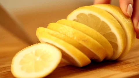Sliced yellow lemon vegetable Stock Footage 274415407