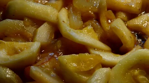 Sliced zucchini is being prepared Stock Footage 256046730