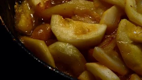 Sliced zucchini is being prepared Stock Footage 256046939