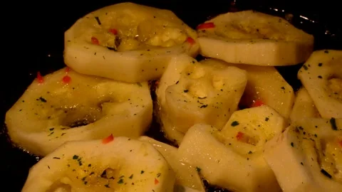 Sliced zucchini is being prepared 動画素材 256115360