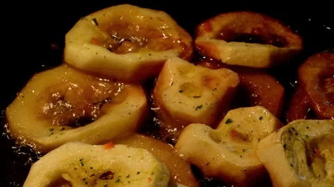 Sliced zucchini is being prepared Stock Footage 256115537