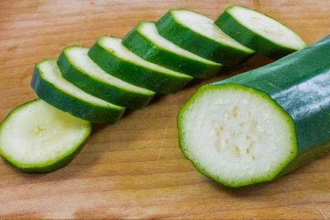 Sliced zucchini Foto stock