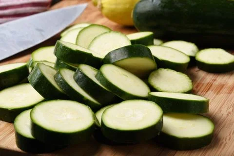 Sliced zucchini Stock Photos
