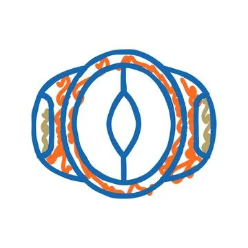 Slicer mango fruit icon doodle illustration Stock Illustration