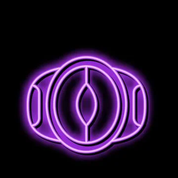 Slicer mango fruit neon glow icon illustration Illustrazione stock