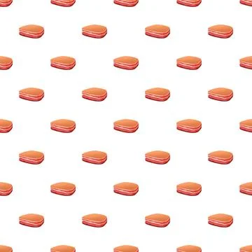 Slices of bacon creating repeating seamless pattern background Stock Illustration