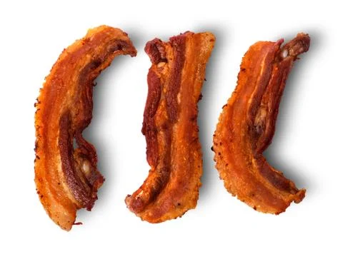 Slices of bacon grilled Stock Photos