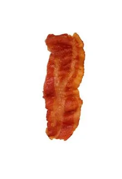 Slices of bacon on a white background Stock Photos