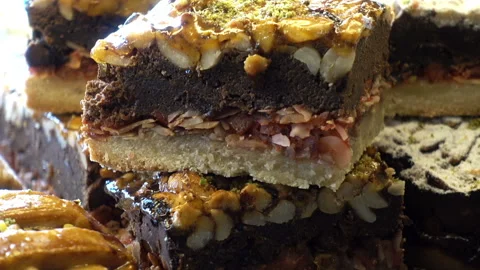 Slices of baking with jam close up. Stock Footage 86474582