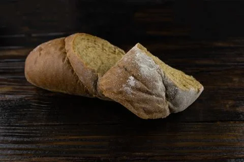 Slices of black bread Stock Photos