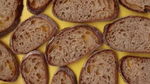 Slices of bread close up. Stock Footage 202273504