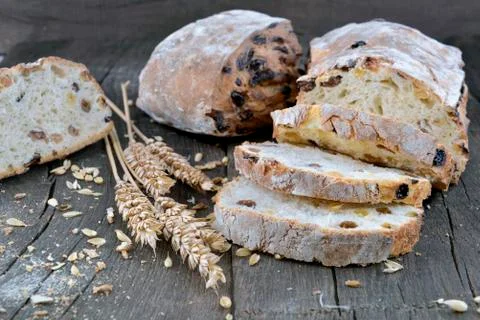 Slices of bread grape Stock Photos