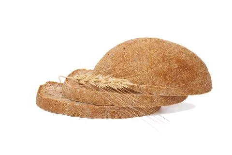 Slices of bread isolated on white background Stock Photos