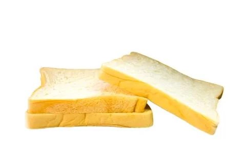 Slices of bread isolated on white background. Stock Photos