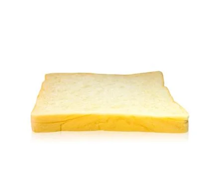 Slices of bread isolated on white background. Stock Photos