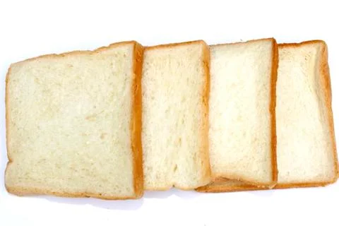 Slices of bread isolated on white background Stock Photos