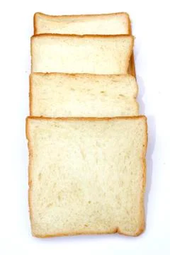 Slices of bread isolated on white background Stock Photos