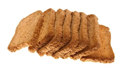Slices of bread isolated on white Stock Photos