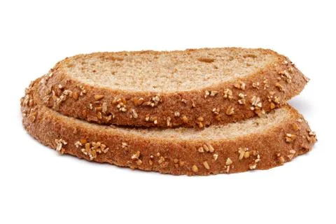 Slices of bread isolated on white Foto stock