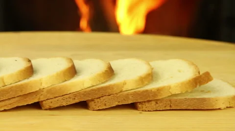Slices of bread for toasting Stock Footage 47980178