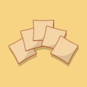 Slices of Bread Vector Icon Illustration. Breakfast Food Vector. Flat Carto.. Illustrazione stock