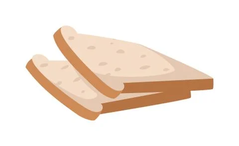 Slices of breakfast white bread for toasting nutrition diet sandwich vector Illustrazione stock
