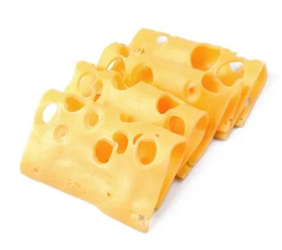 Slices of cheese Stock Photos