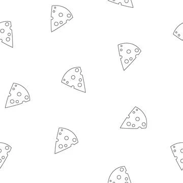 Slices cheese. Seamless pattern. Coloring Page. Stock Illustration