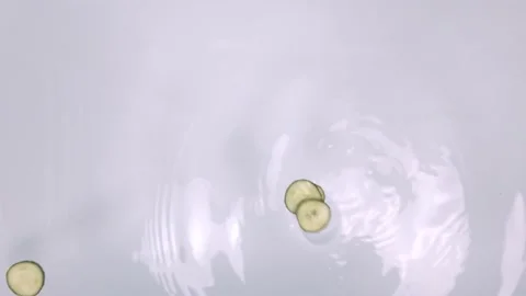 Slices of cucumber in water Stock Footage 121220512