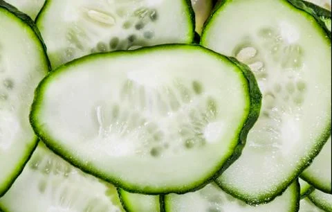 Slices of cucumbers Stock Photos