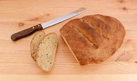 Slices cut from a multi seed malted loaf Stock Photos