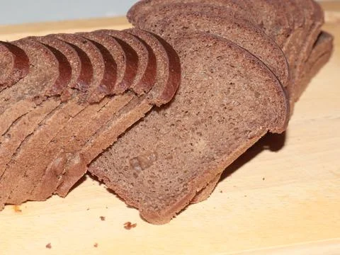 Slices of dark bread Stock Photos