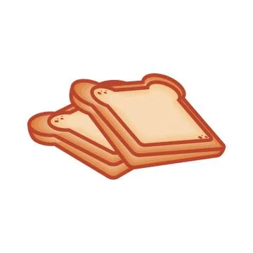 Slices of delicious bread isolated icon Illustrazione stock