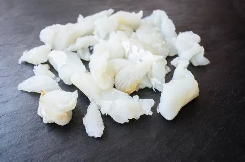 Slices of desalted codfish Stock Photos