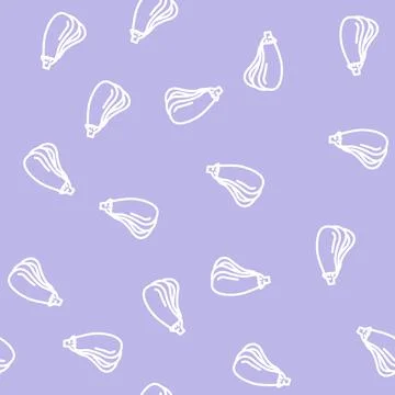 Slices eggplant line vector seamless pattern イラスト素材